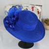 Women Fashion Mesh Flowers Decoration Big Eaves Fedora