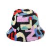 Unisex Multicolor Pattern Plush Bucket Hat