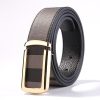 Men Fashion Plaid Casual Leather Pin Buckle Belt