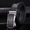 Men Fashion Crocodile Pattern Leather Buckle Business Belt