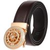 Men Fashion Round Automatic Buckle Belt