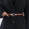 Women'S Fashion Simple Faux Leather Waist Chain With Suit Coat Dress Waist Belt