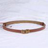 Women'S Simple Faux Leather Buckle Hook Adjustable Thin Belt