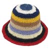 Women Fashion Multicolor Woven Stripe Foldable Bucket Hat