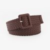 Women'S Fashion Candy Color Square Buckle Braided Wide Belt