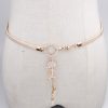 Women Fashion Simple Rhinestone Metal Chain Belt