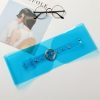 Women Personality Fashion Round Buckle Transparent Belt