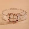 Women Simple Rhinestone Transparent Fashion Belt