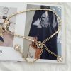 Women Fashion Simple Metal Chain Pearl Belt