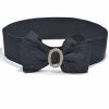 Women Fashion Simple Elastic Bow Rhinestone Belt