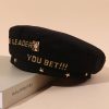 Women Fashion Creative Star Letter Beret Hat