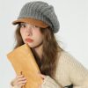 Women Fashion Simple Solid Color Knitted Beret