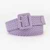 Women'S Fashion Candy Color Square Buckle Braided Wide Belt