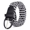 Women'S Fashion Casual Solid Color Alloy Pin Buckle Woven Elastic Canvas Belt