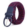 Women'S Fashion Casual Solid Color Alloy Pin Buckle Woven Elastic Canvas Belt