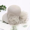 Women Fashion Bow Mesh Decorative Eaves Fedora