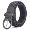 Women'S Fashion Casual Solid Color Alloy Pin Buckle Woven Elastic Canvas Belt