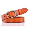 Women'S Fashion Casual Solid Color Alloy Pin Buckle Leather Belt