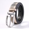 Men Fashion Plaid Casual Leather Pin Buckle Belt