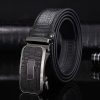 Men Fashion Crocodile Pattern Leather Buckle Business Belt