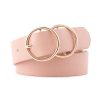 Women'S Casual Fashion Double Round Buckle Pin Buckle Belt