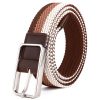 Unisex Casual Fashion Alloy Pin Buckle Personality Color Block Elastic Canvas Belt