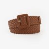 Women'S Fashion Candy Color Square Buckle Braided Wide Belt