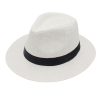 Men Fashion Monochrome Straw Jazz Hat