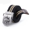 Men Fashion Personality Skull Buckle Thickened Canvas Belt