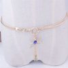 Women Fashion Simple Rhinestone Metal Chain Belt