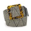 Women Summer Beach Leopard Square Buckle Woven Belt