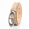 Women Simple Creative Oval Alloy Buckle Belt