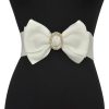 Women Fashion Simple Elastic Bow Rhinestone Belt