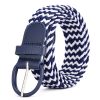 Women'S Fashion Casual Solid Color Alloy Pin Buckle Woven Elastic Canvas Belt