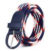 Women'S Fashion Casual Solid Color Alloy Pin Buckle Woven Elastic Canvas Belt