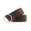 Men'S And Women'S Fashion Casual Round Smooth Buckle Canvas Belt