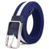 Unisex Casual Fashion Alloy Pin Buckle Personality Color Block Elastic Canvas Belt