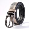 Men Fashion Plaid Casual Leather Pin Buckle Belt