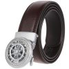 Men Fashion Round Automatic Buckle Belt