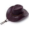 Unisex Fashion Outdoor Leather Print Cowboy Hat