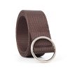 Women'S Fashion Large Round Buckle Canvas Trim Thin Belt