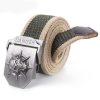 Men Fashion Personality Skull Buckle Thickened Canvas Belt