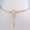 Women Fashion Simple Rhinestone Metal Chain Belt