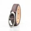 Women Simple Creative Oval Alloy Buckle Belt