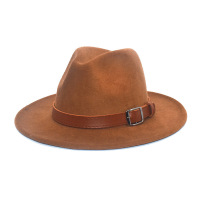 Unisex Autumn And Winter Solid Color Warm Fedora Hat