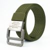 Men'S Casual Fashion Sports Alloy Double Ring Buckle Woven Canvas Belt