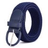 Women'S Fashion Casual Solid Color Alloy Pin Buckle Woven Elastic Canvas Belt