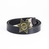 Men Fashion Retro Star Cowhide Leather Belt