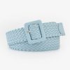 Women'S Fashion Candy Color Square Buckle Braided Wide Belt