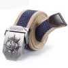 Men Fashion Personality Skull Buckle Thickened Canvas Belt